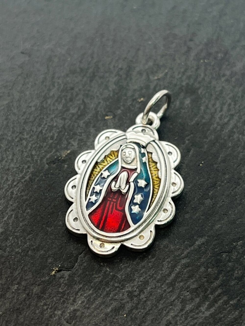 James Avery S925 Sterling Silver Enamel Guadalupe Charm